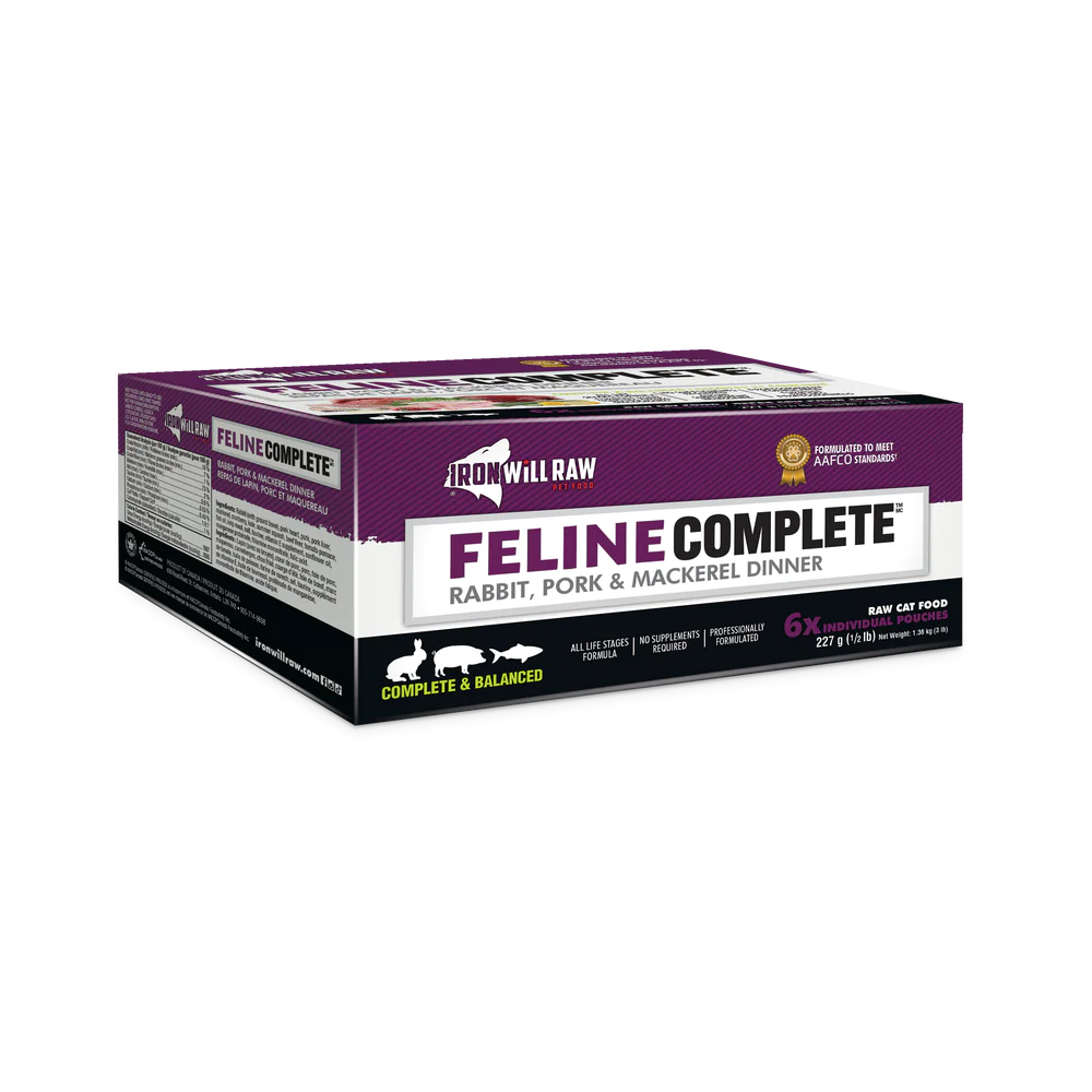 Iron Will Feline Complete Rabbit, Pork, Mackerel Dinner 3 lbs Bones
