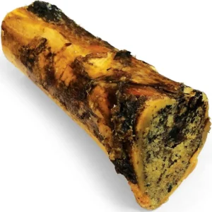 The Artisan Smoked Marrow Bone features a large, meaty bone with a rough brown exterior and visible smoked meat and marrow, displayed against a white background.