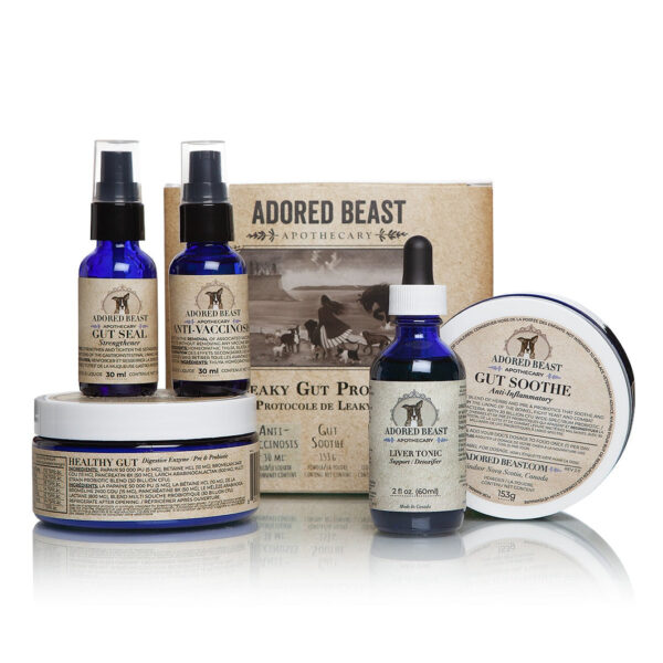 Adored Beast logo with paw print, herbs, symbolizing natural pet care.