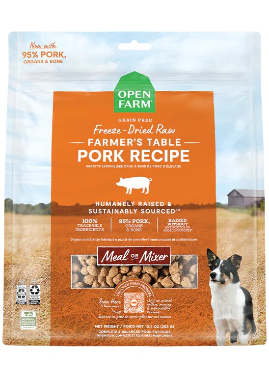 Open Farm Freeze Dried Pork 22 oz Bones Pet Boutique