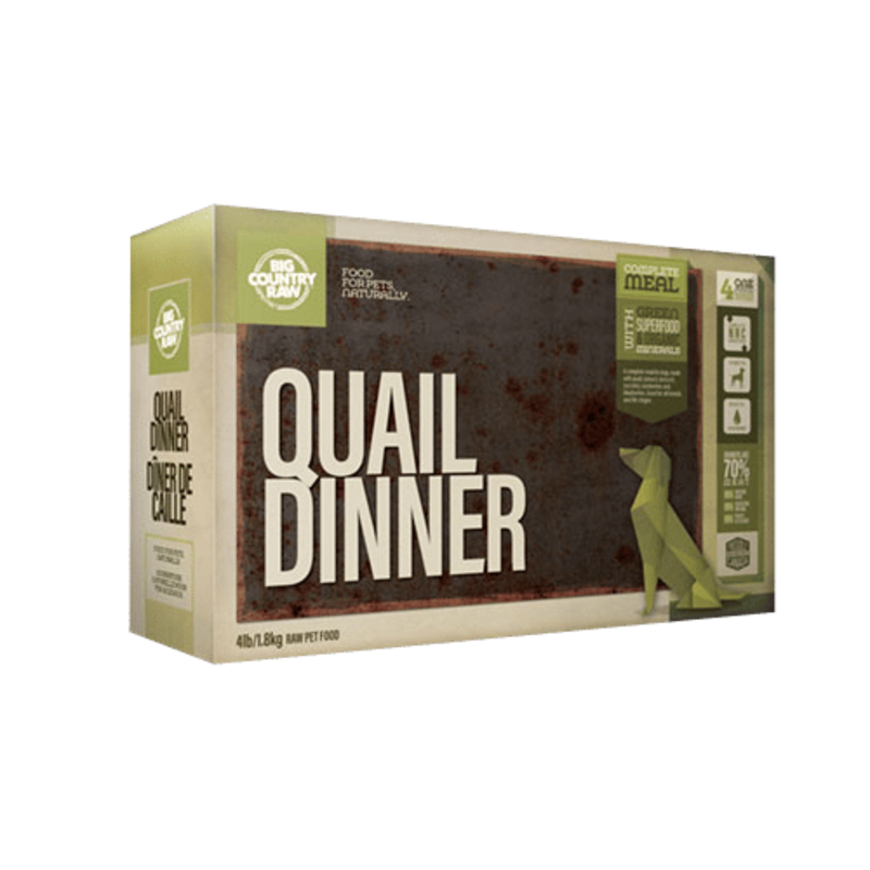 Big Country Raw Quail Dinner 4 lbs Bones Pet Boutique