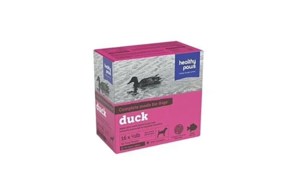 Healthy Paws Duck logo representing natural, nutritious duck-based pet treats.