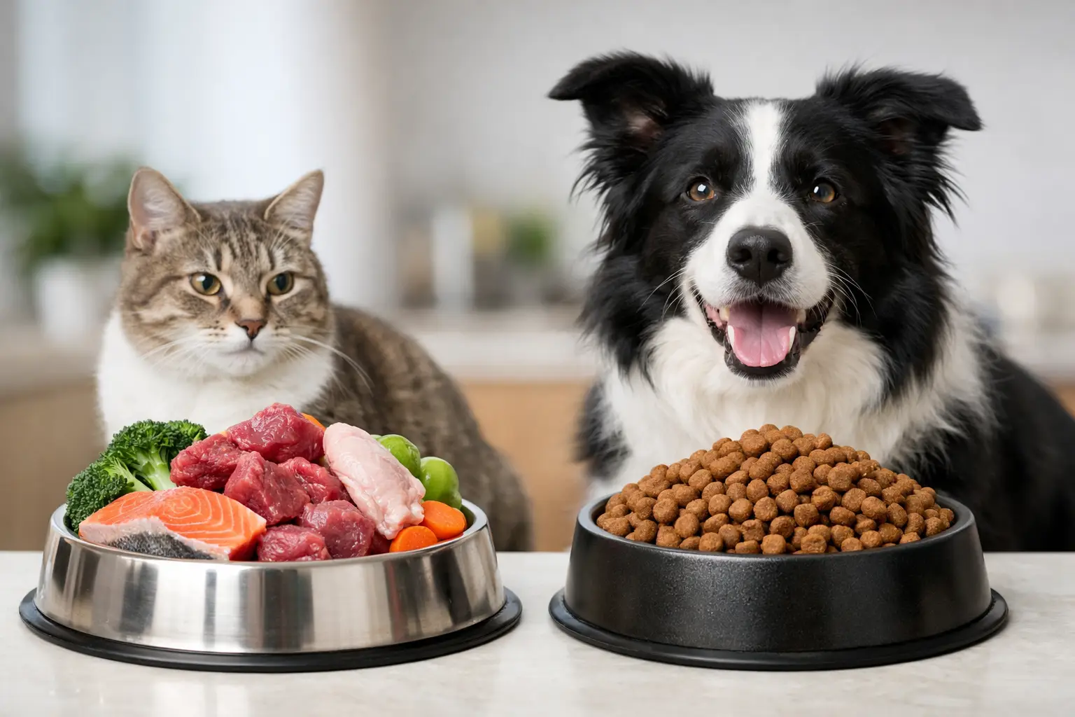 Raw Food vs Kibble for Dogs and Cats